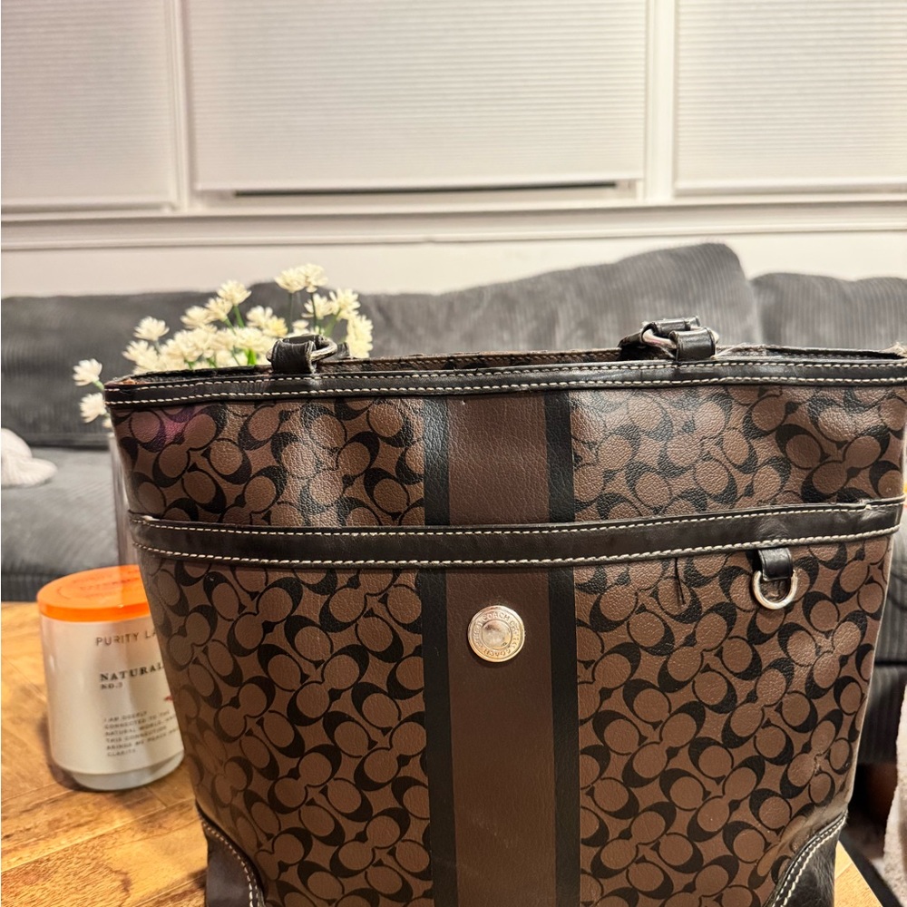 Coach Black and Brown Tote